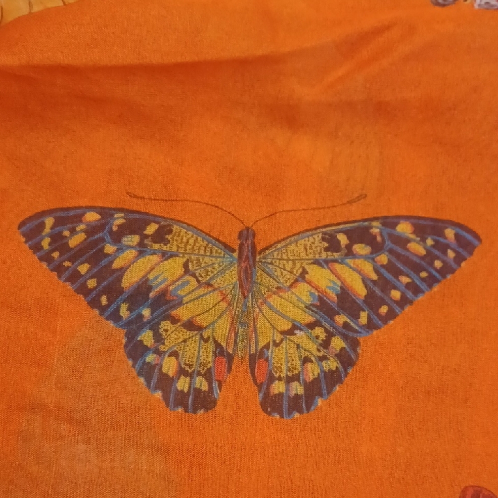 ART OF THE SCARF Tie Rack Orange Butterfly Scarf - Picture 8 of 15